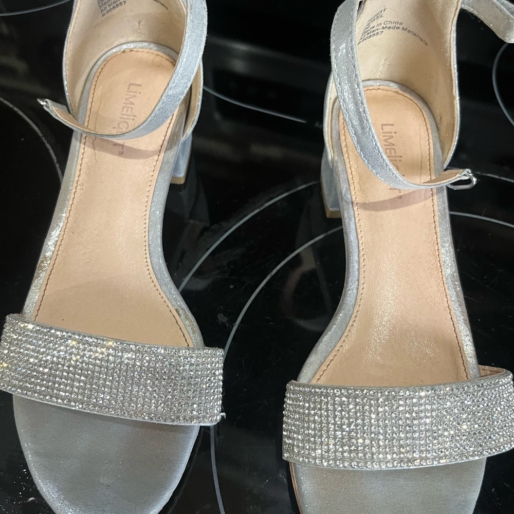 Limelight Silver Dress Shoes with Rhinestone Embellishments